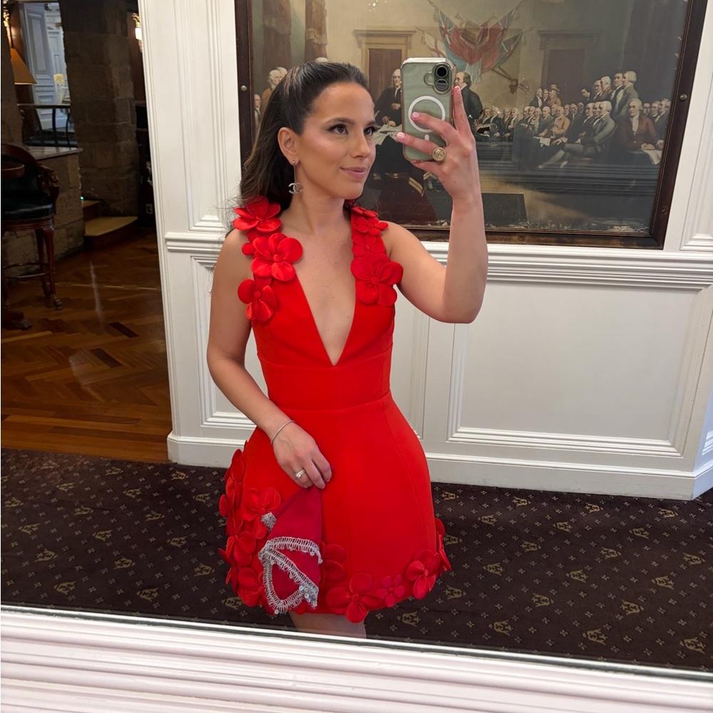 Bronx and Banco Red Floral Mini Dress